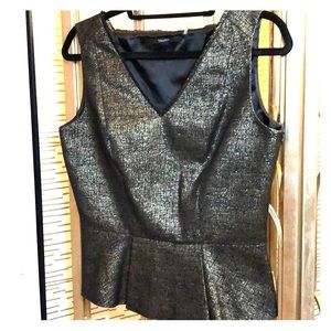 Tahari Metallic Peplum Top